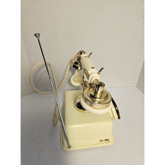 Vintage Rotary Style Telephone AM/FM Radio Combo Gold Retro Novelty Phone Japan - Picture 2 of 9